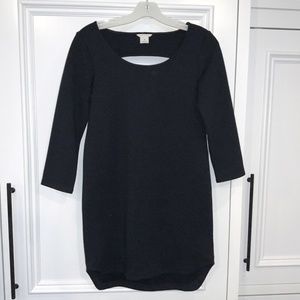 Midnight navy 3/4 sleeve high low style tunic dress